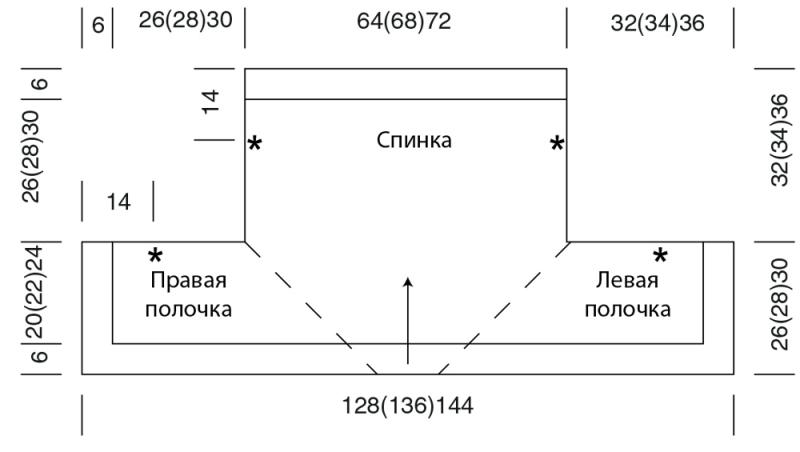 Цельновязаный жакет-накидка